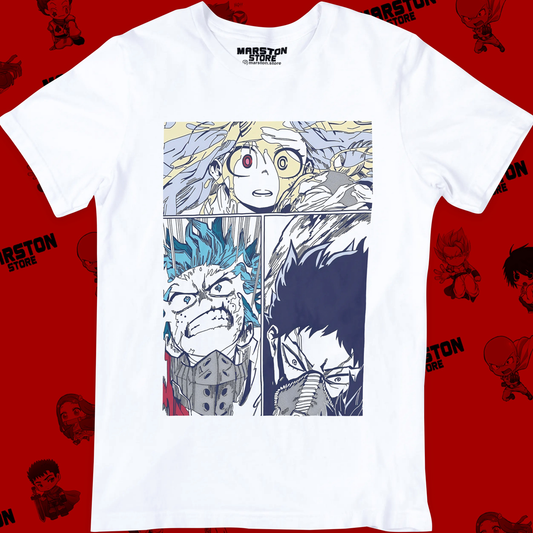 Polera blanca de Boku no Hero Academia (My Hero Academia) con diseño anime