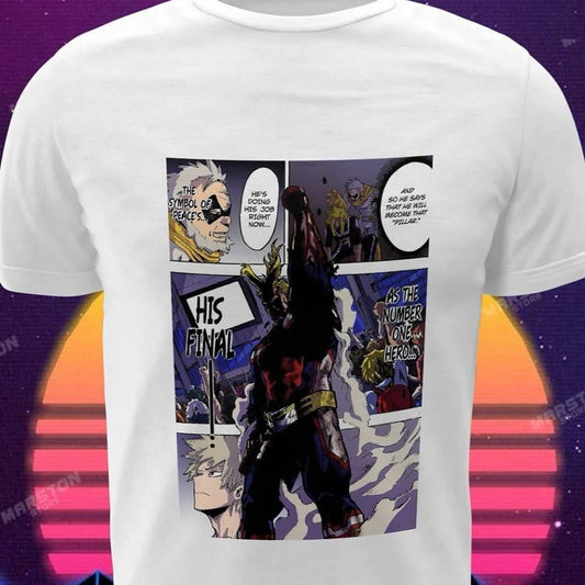 Polera blanca de Boku no Hero Academia (My Hero Academia) con diseño anime