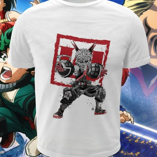 Polera blanca de Boku no Hero Academia (My Hero Academia) con diseño anime