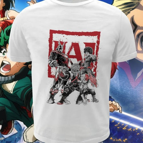Polera blanca de Boku no Hero Academia (My Hero Academia) con diseño anime