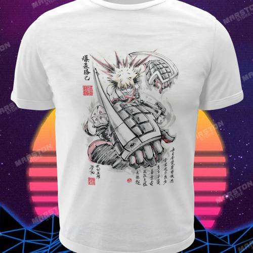Polera blanca de Boku no Hero Academia (My Hero Academia) con diseño anime