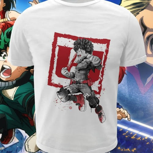 Polera blanca de Boku no Hero Academia (My Hero Academia) con diseño anime