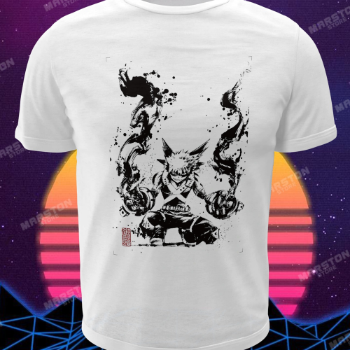 Polera blanca de Boku no Hero Academia (My Hero Academia) con diseño anime