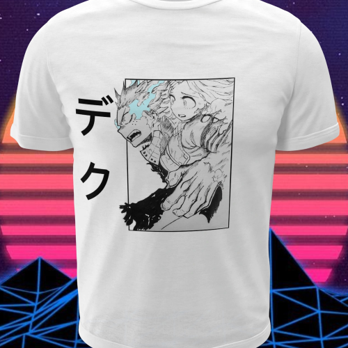 Polera blanca de Boku no Hero Academia (My Hero Academia) con diseño anime