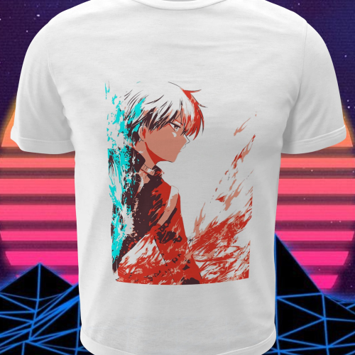 Polera blanca de Boku no Hero Academia (My Hero Academia) con diseño anime