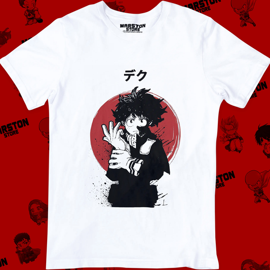 Polera blanca de Boku no Hero Academia (My Hero Academia) con diseño anime