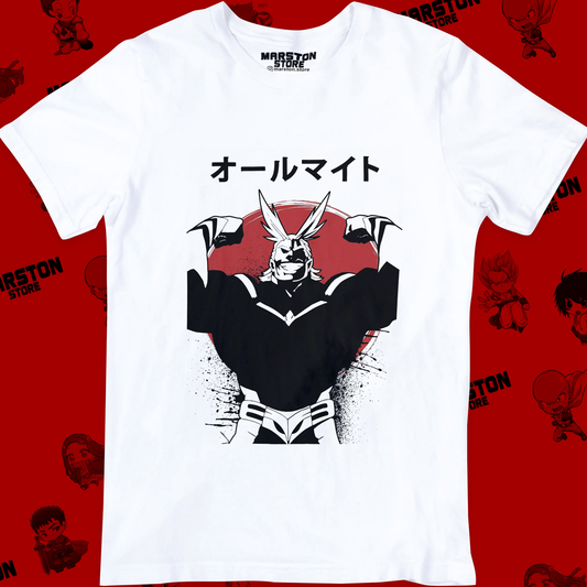 Polera blanca de Boku no Hero Academia (My Hero Academia) con diseño anime
