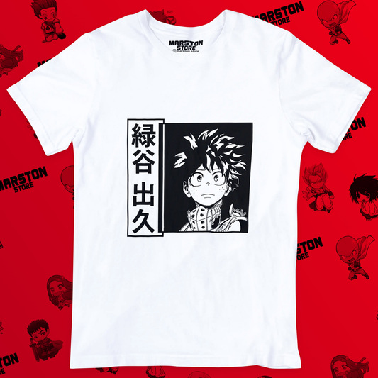Polera blanca de Boku no Hero Academia (My Hero Academia) con diseño anime