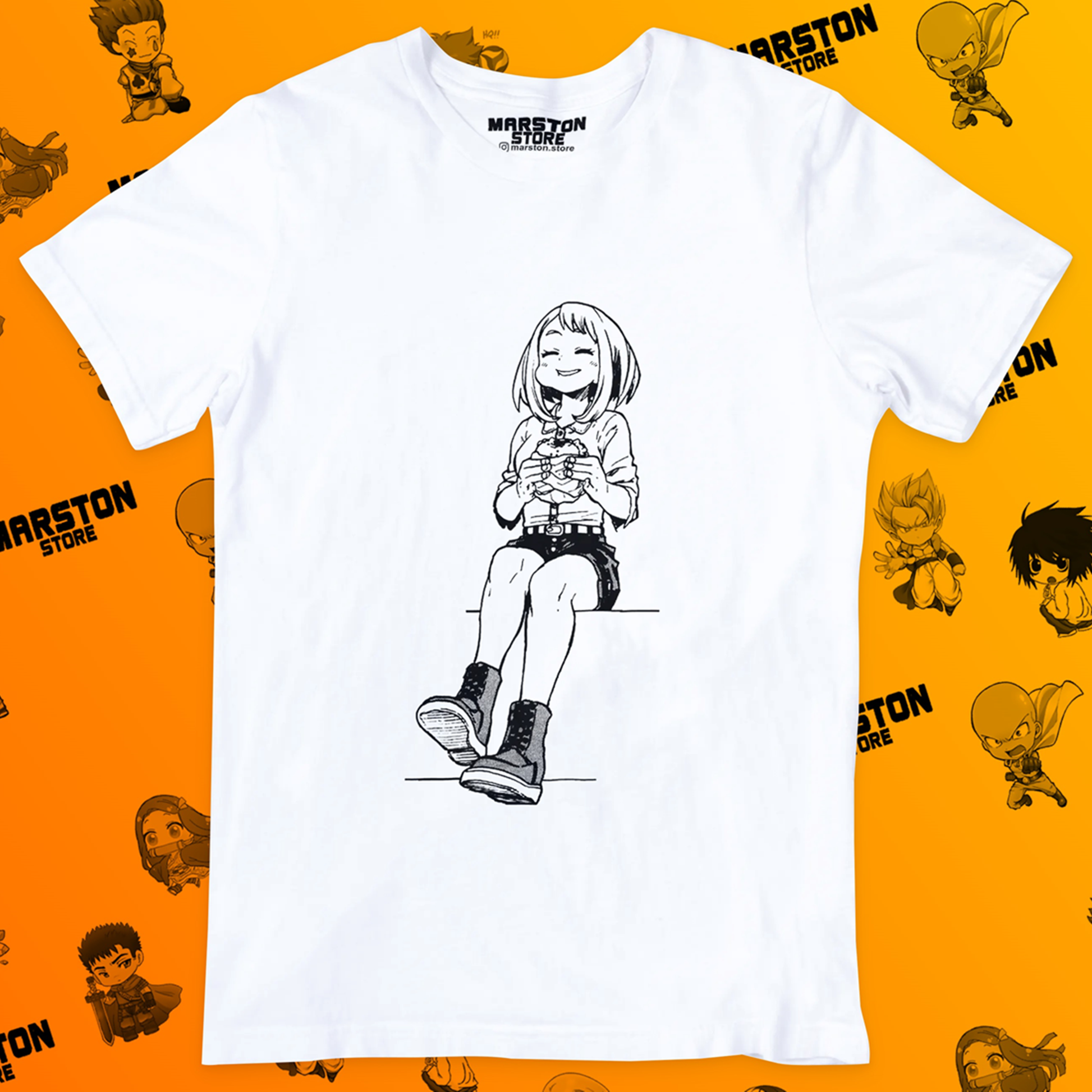 Polera blanca de Boku no Hero Academia (My Hero Academia) con diseño anime