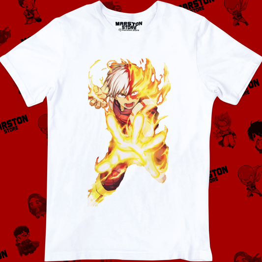 Polera blanca de Boku no Hero Academia (My Hero Academia) con diseño anime