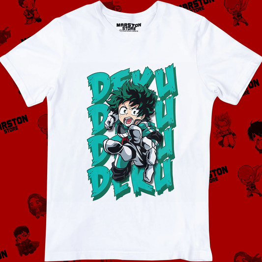 Polera blanca de Boku no Hero Academia (My Hero Academia) con diseño anime