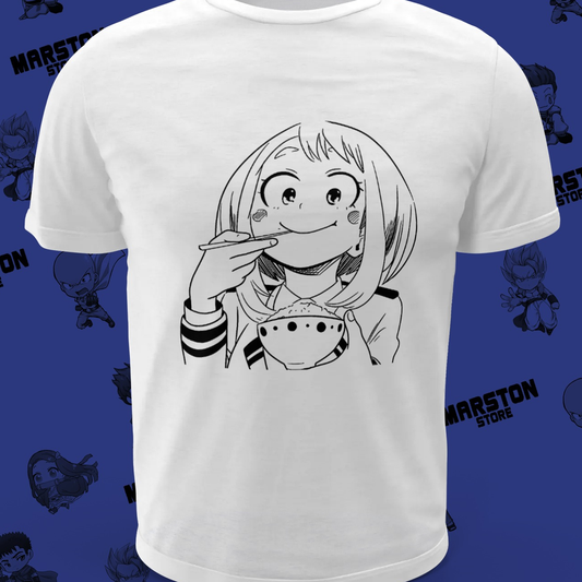 Polera blanca de Boku no Hero Academia (My Hero Academia) con diseño anime