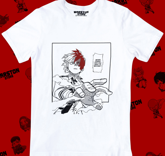 Polera blanca de Boku no Hero Academia (My Hero Academia) con diseño anime