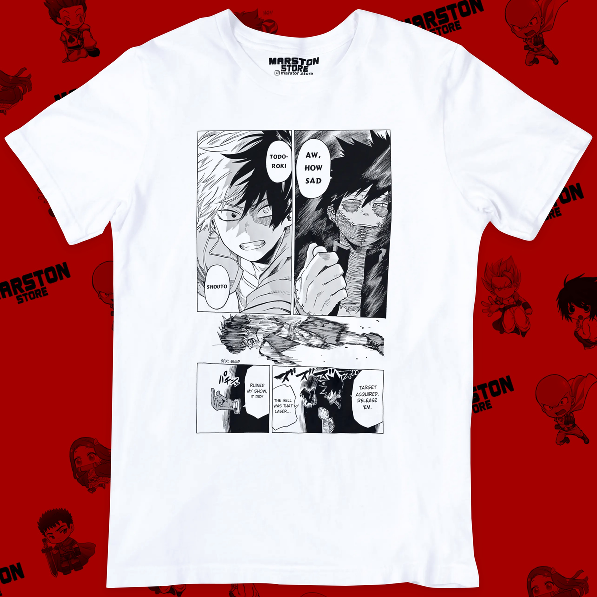 Polera blanca de Boku no Hero Academia (My Hero Academia) con diseño anime