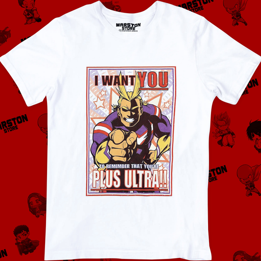 Polera blanca de Boku no Hero Academia (My Hero Academia) con diseño anime