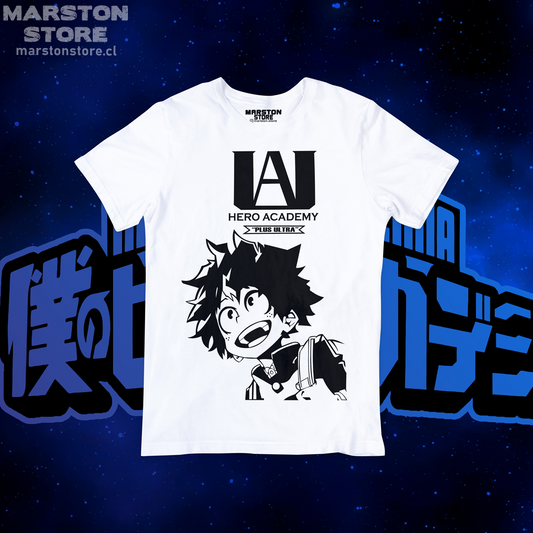 Polera blanca de Boku no Hero Academia (My Hero Academia) con diseño anime