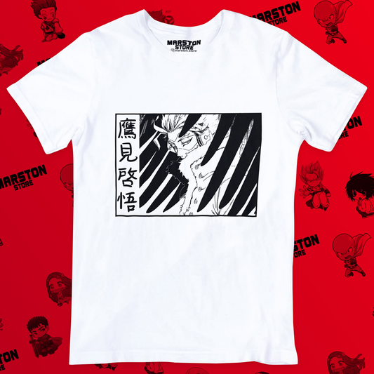 Polera blanca de Boku no Hero Academia (My Hero Academia) con Keigo Takami (Hawks)
