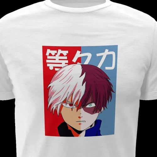 Polera blanca de Boku no Hero Academia (My Hero Academia) con Shoto Todoroki