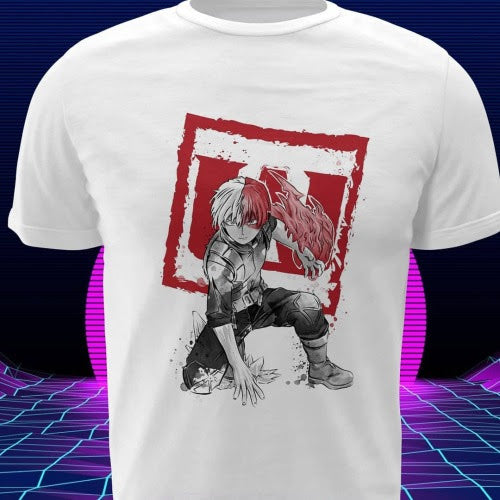 Polera blanca de Boku no Hero Academia (My Hero Academia) con Shoto Todoroki