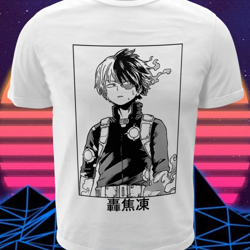 Polera blanca de Boku no Hero Academia (My Hero Academia) con Shoto Todoroki