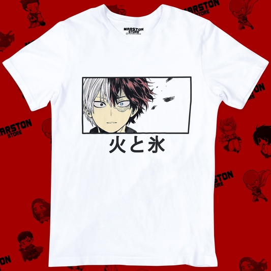 Polera blanca de Boku no Hero Academia (My Hero Academia) con Shoto Todoroki
