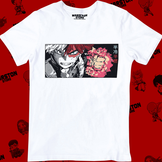 Polera blanca de Boku no Hero Academia (My Hero Academia) con Shoto Todoroki