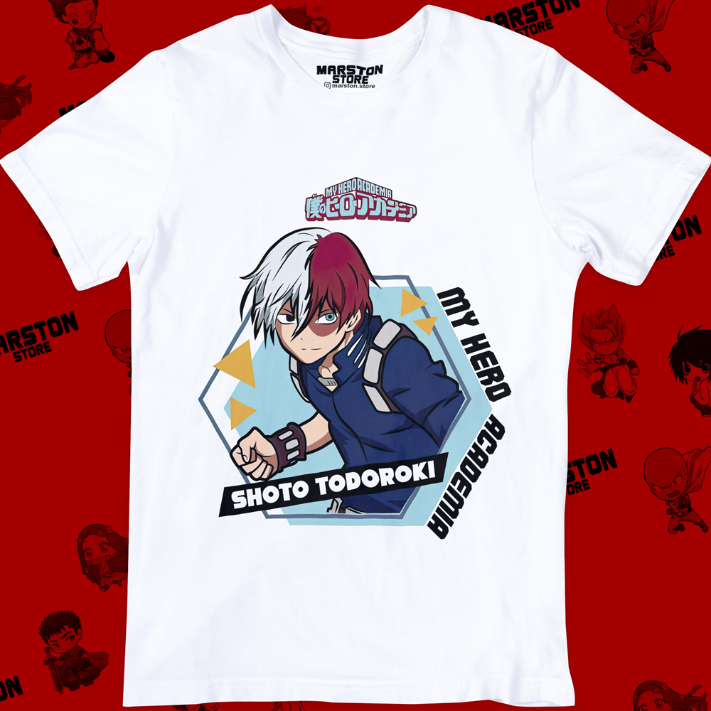Polera blanca de Boku no Hero Academia (My Hero Academia) con Shoto Todoroki