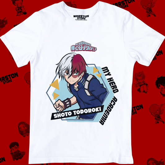 Polera blanca de Boku no Hero Academia (My Hero Academia) con Shoto Todoroki