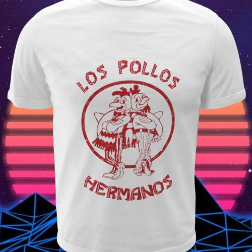 Polera blanca de Breaking Bad con diseño de Los Pollos Hermanos