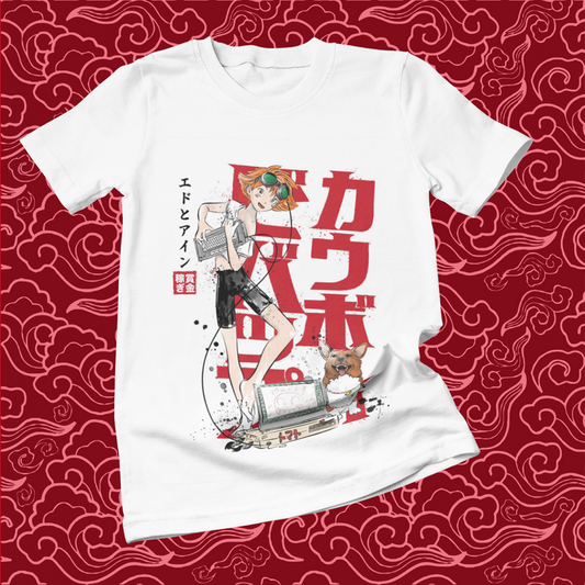 Polera blanca de Cowboy Bebop con Edward Wong (Ed)