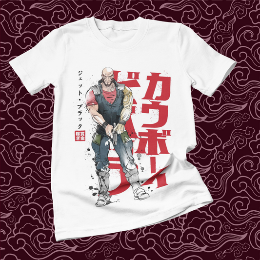 Polera blanca de Cowboy Bebop con Jet Black