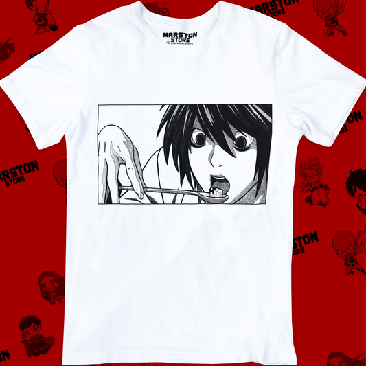 Polera blanca de Death Note con L