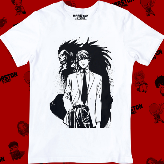 Polera blanca de Death Note con Light Yagami