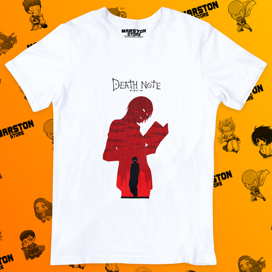 Polera blanca de Death Note con Light Yagami