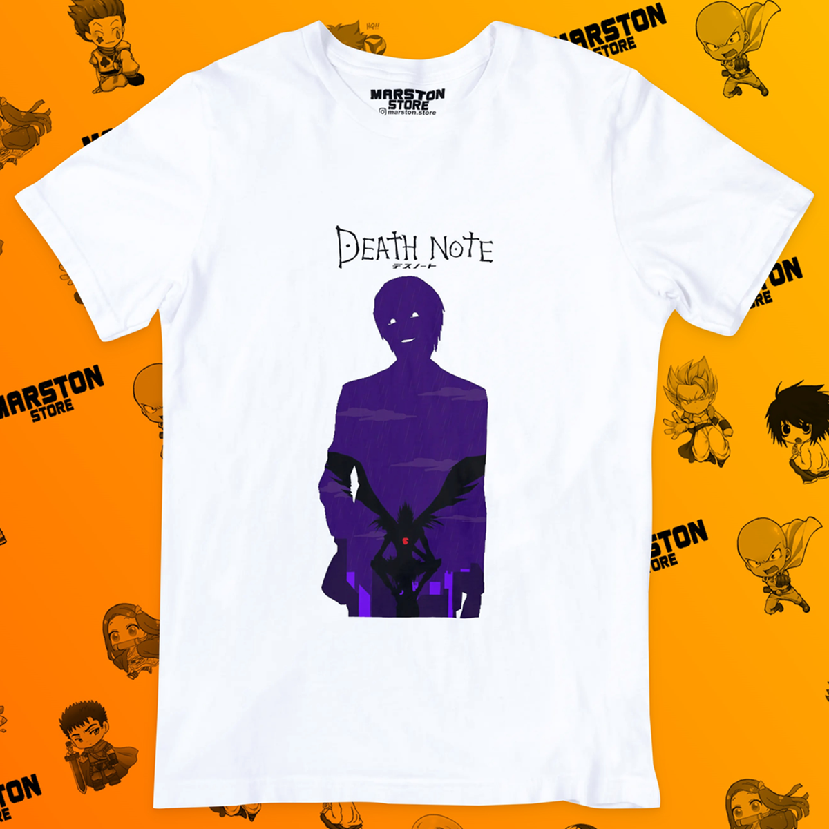 Polera blanca de Death Note con Light Yagami