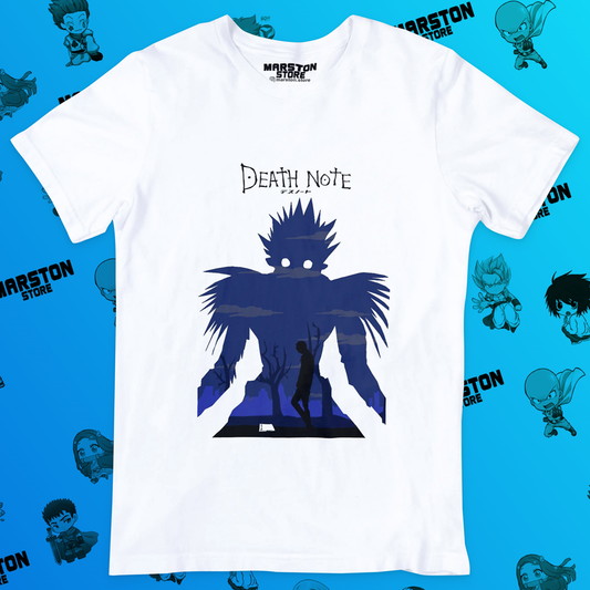 Polera blanca de Death Note con Light Yagami y Ryuk