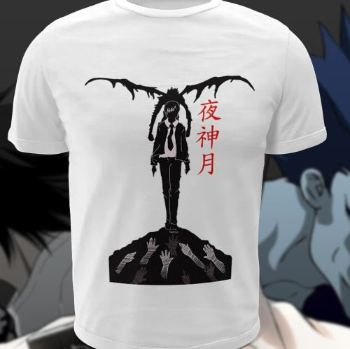 Polera blanca de Death Note con Light Yagami y Ryuk