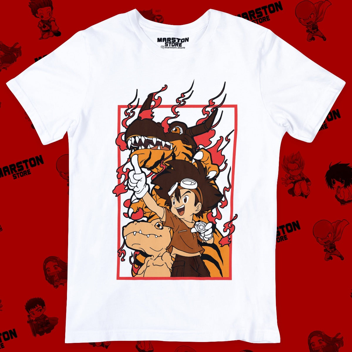 Polera blanca de Digimon