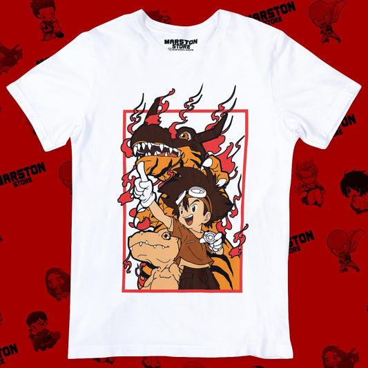 Polera blanca de Digimon