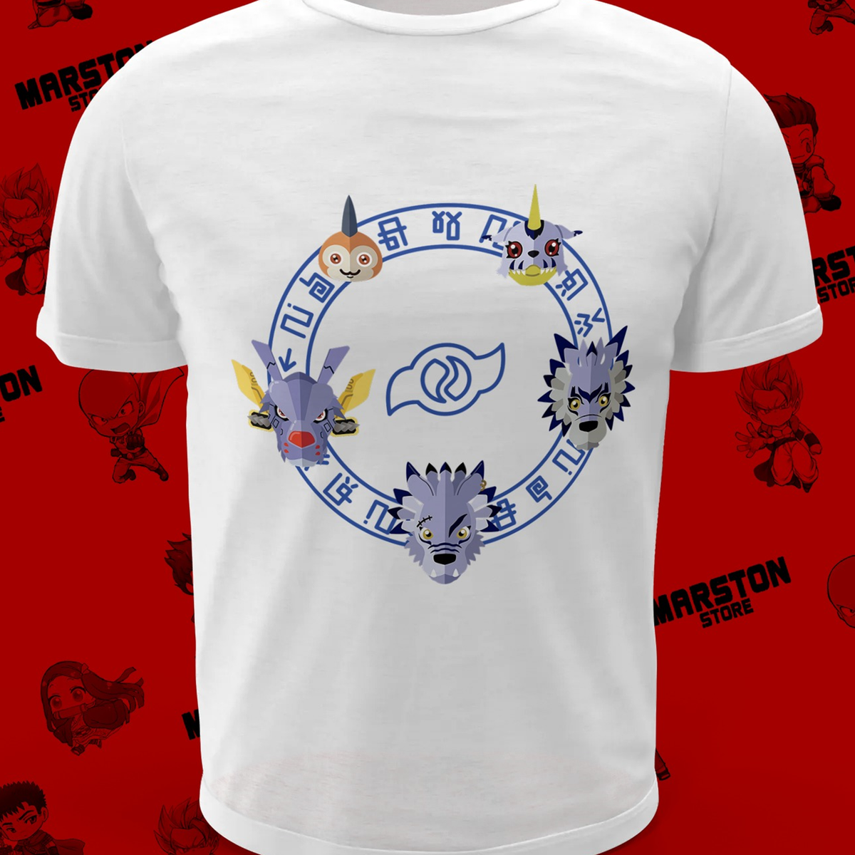 Polera blanca de Digimon