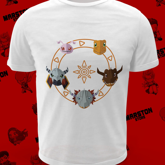 Polera blanca de Digimon