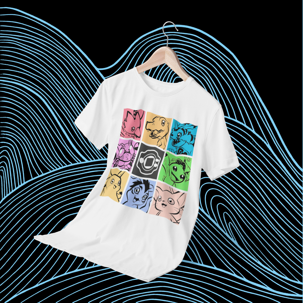 Polera blanca de Digimon