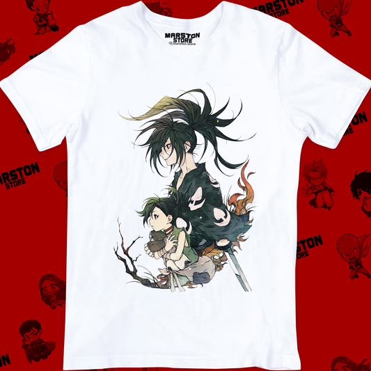 Polera blanca de Dororo con diseño inspirado en el anime
