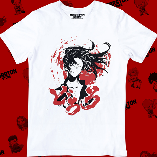 Polera blanca de Dororo con diseño inspirado en el anime