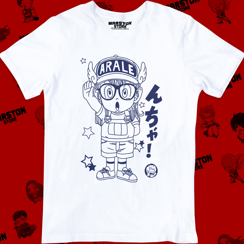 Polera blanca de Dr. Slump con Arale Norimaki