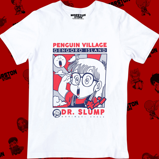 Polera blanca de Dr. Slump con Arale Norimaki