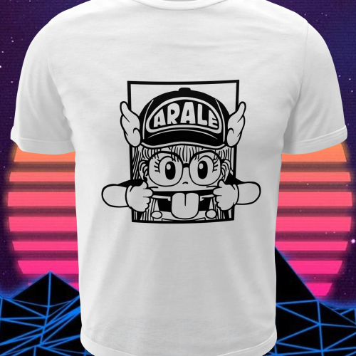 Polera blanca de Dr. Slump con Arale Norimaki