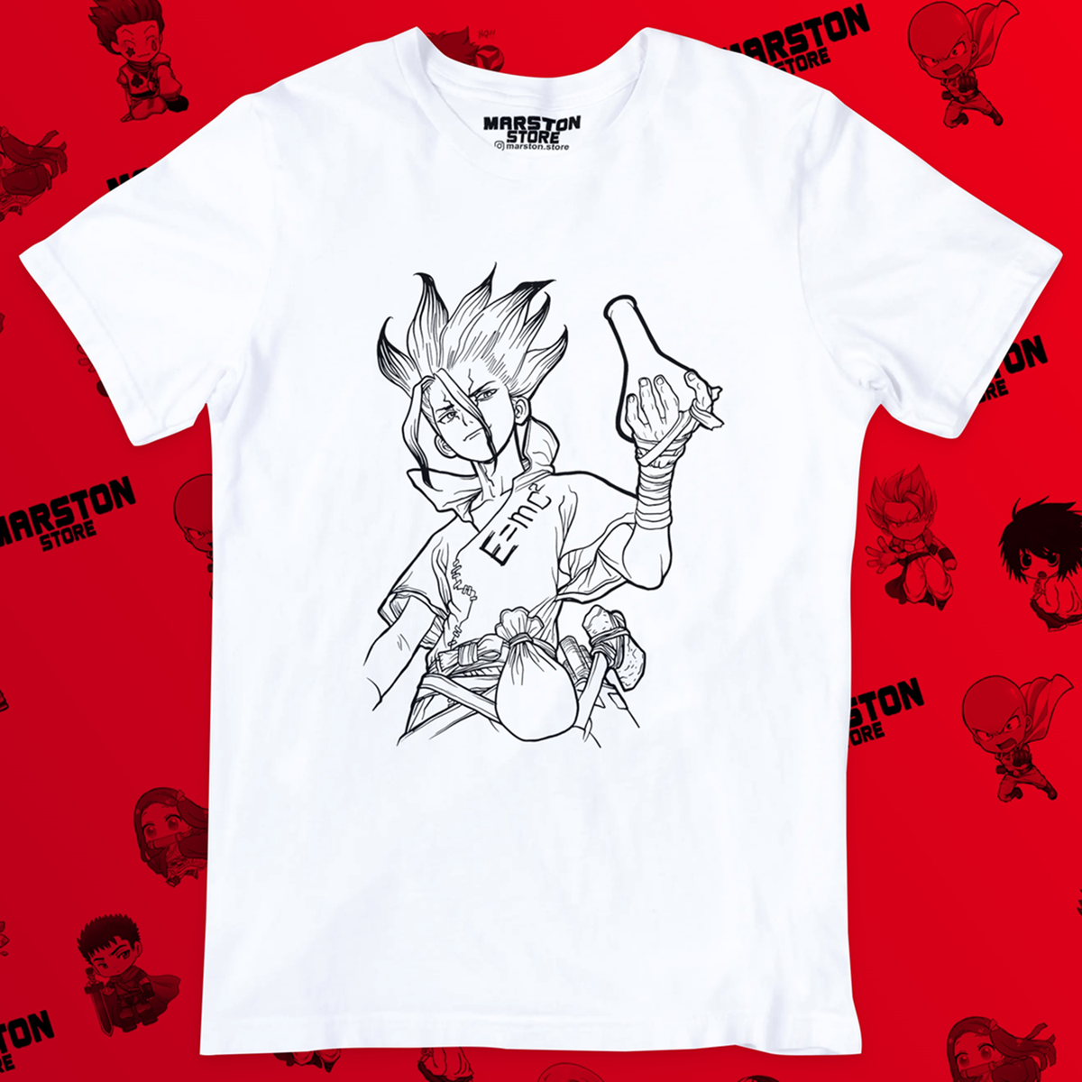 Polera blanca de Dr. Stone