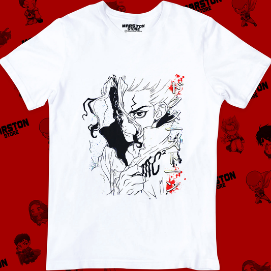 Polera blanca de Dr. Stone