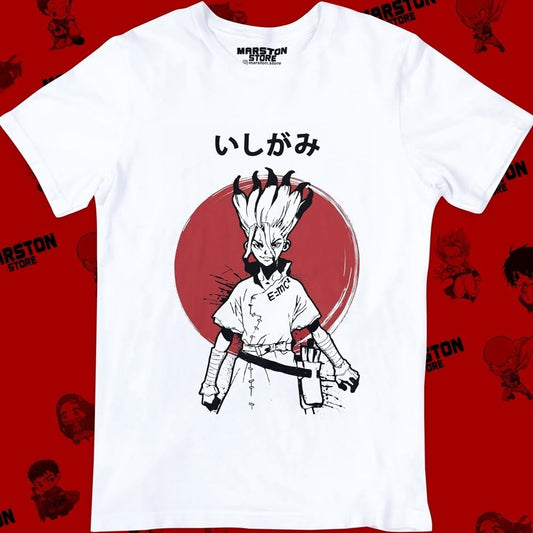Polera blanca de Dr. Stone